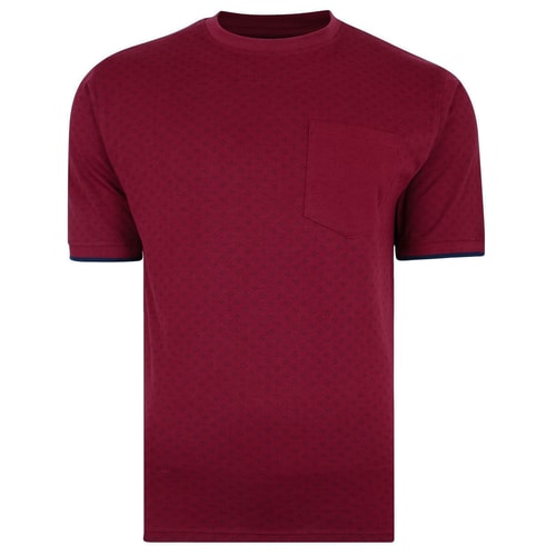 KAM Dobby Print T-Shirt Burgundy